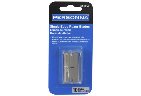 Personna .009 Single Edge Blade, Aluminum Back, 10ct Safety Dispenser
