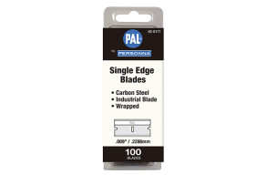 .009 Single Edge Blade: Pal® Aluminum Back, Blue Blade, 100 Pack