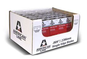 American Line .009 Single Edge Blade: Aluminum Back, 100 Pack