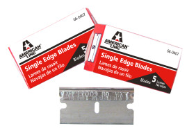 American Line .009 Single Edge Blade: Aluminum Back, 5 Pack