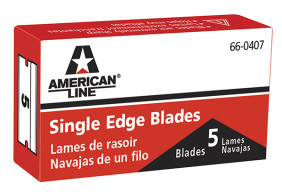 American Line .009 Single Edge Blade: Aluminum Back, 5 Pack